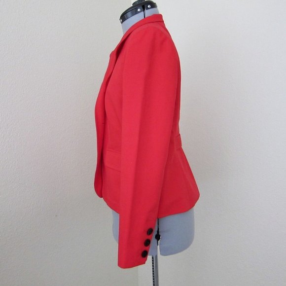 ANNE KLEIN BRIGHT RED COTTON BLAZER - SIZE 8P - Picture 2 of 12